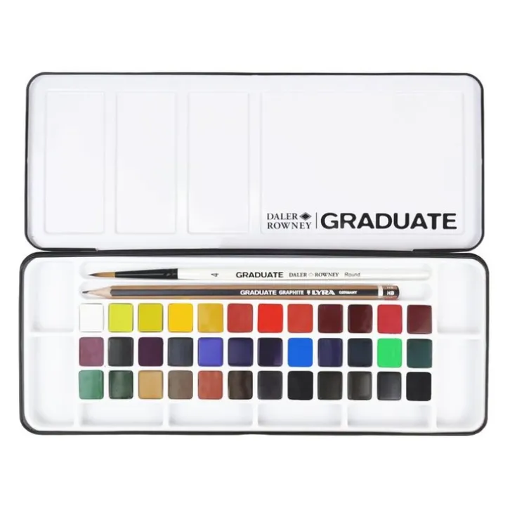 Akvarellfärg Graduate 36 halvkoppar