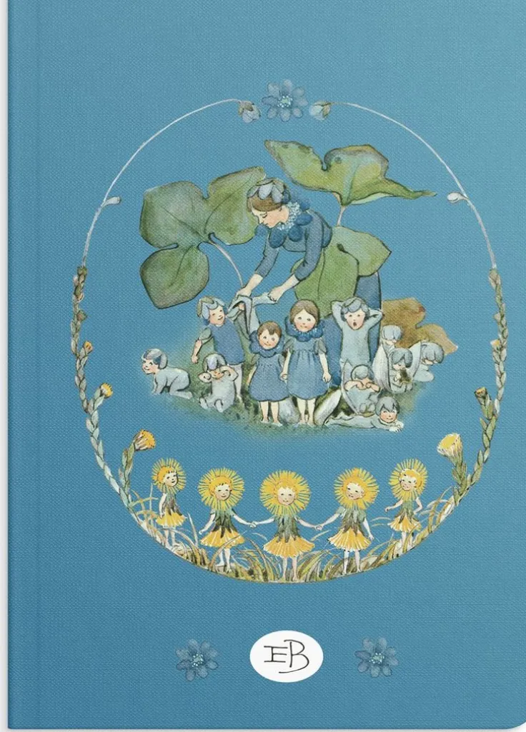 Anteckningsbok A5 Elsa Beskow Blåsippor och tussilago blå