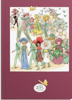 Anteckningsbok A5 Elsa Beskow Blomsterfesten vinröd