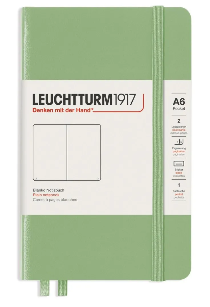 Anteckningsbok A6 Leuchtturm1917 olinjerad Sage