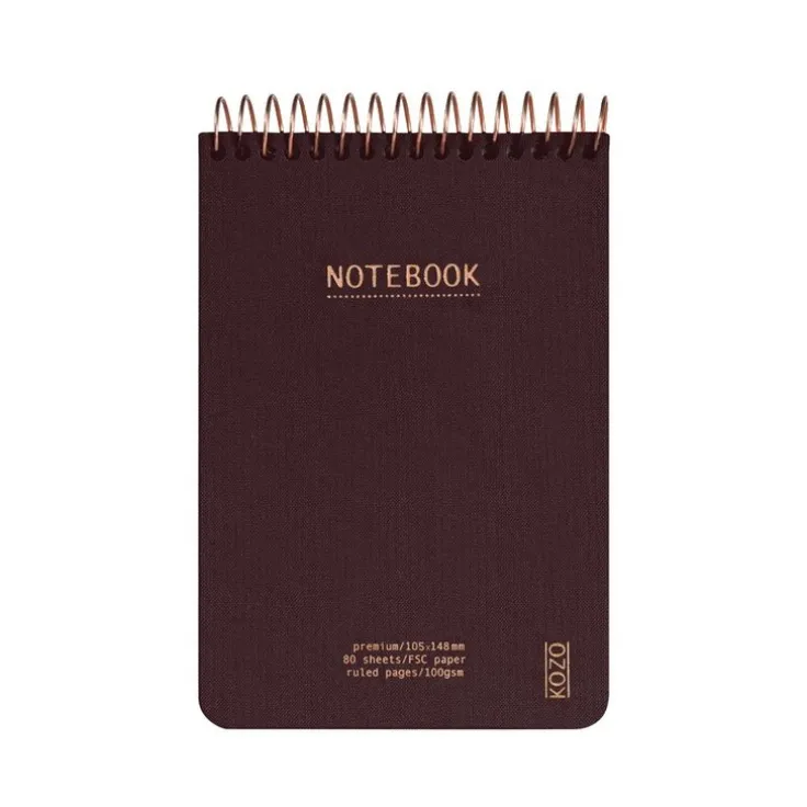 Anteckningsbok A6 linjerad brun