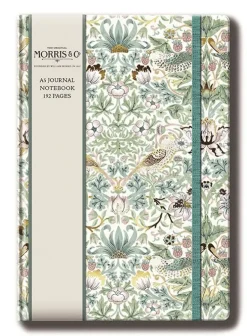 Anteckningsbok A5 linjerad - William Morris : Strawberry Thief Spring