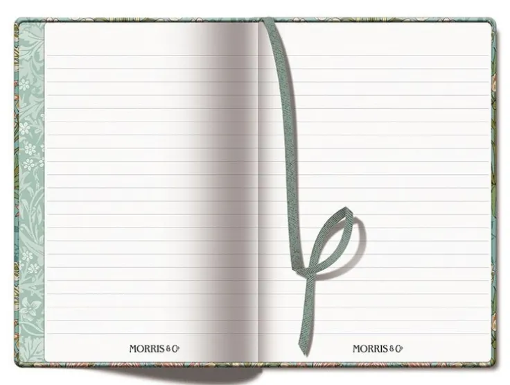 Anteckningsbok A5 linjerad - William Morris : Golden Lily Green,