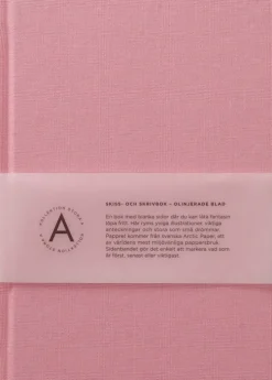 Anteckningsbok A5 olinjerad textil rosa