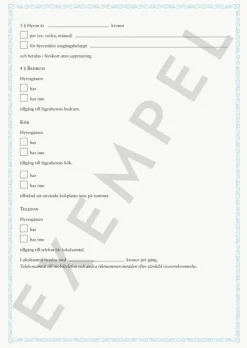 Blankett Hyreskontrakt möblerat rum