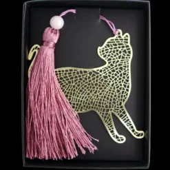 Bokmärke i metall Katt