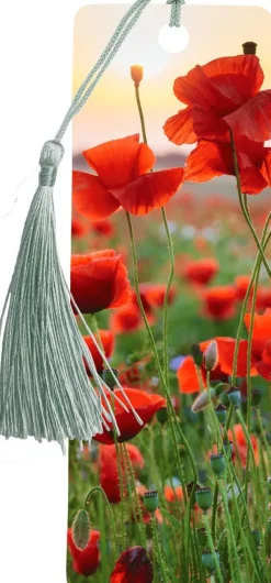 Bokmärke med tofs - Vallmofält