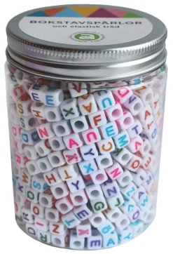 Bokstavspärlor i burk