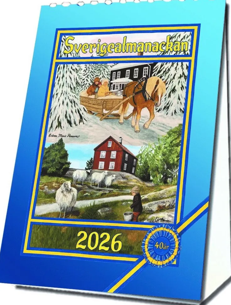 Bordskalender 2026 A6 Sverigealmanackan