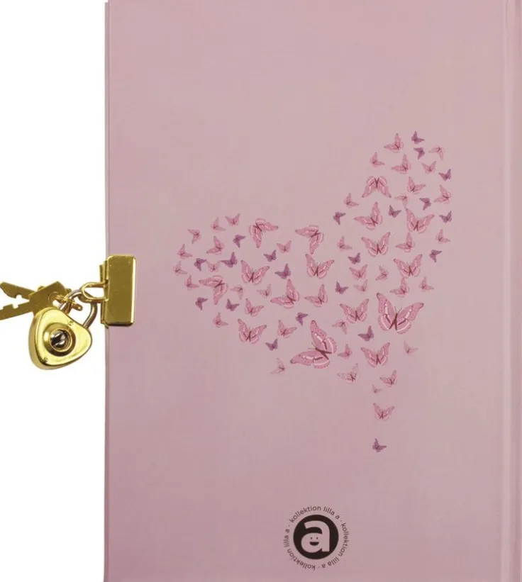 Dagbok med lås Fjäril