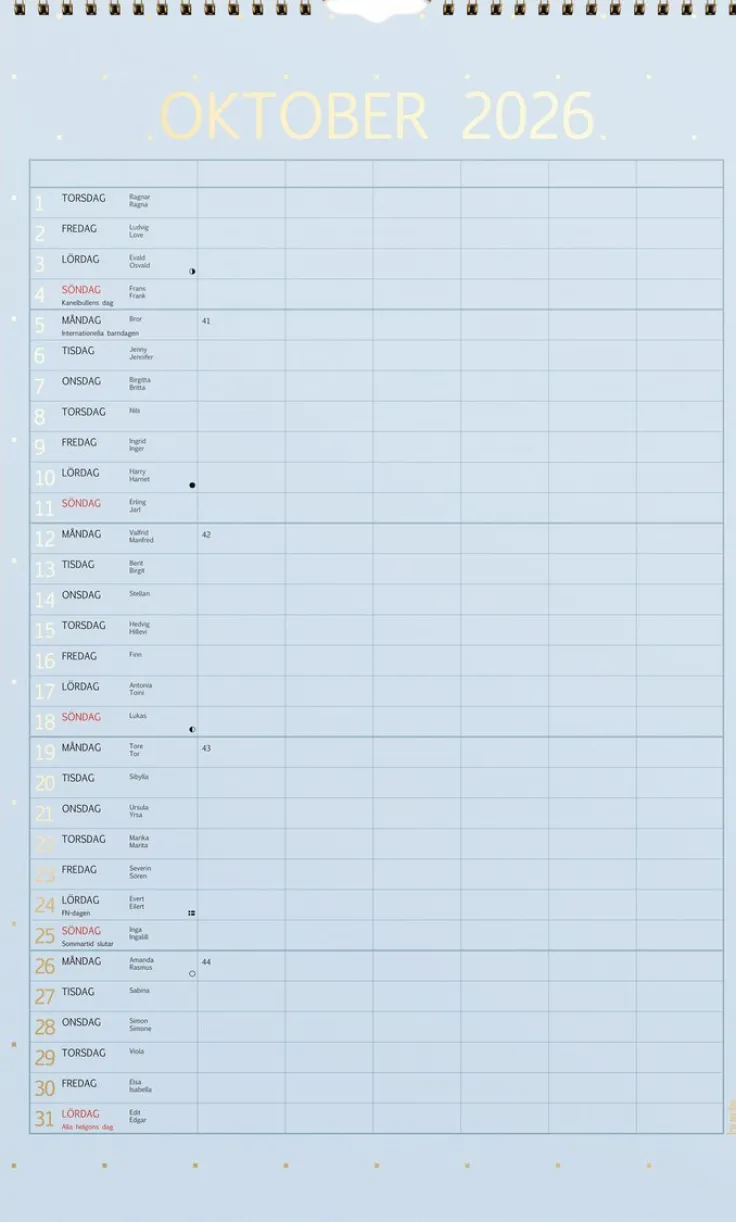 Familjekalender 2026 Color