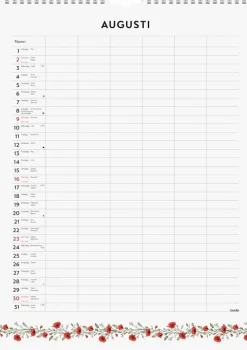 Familjekalender 2026 Illustrerad blomster