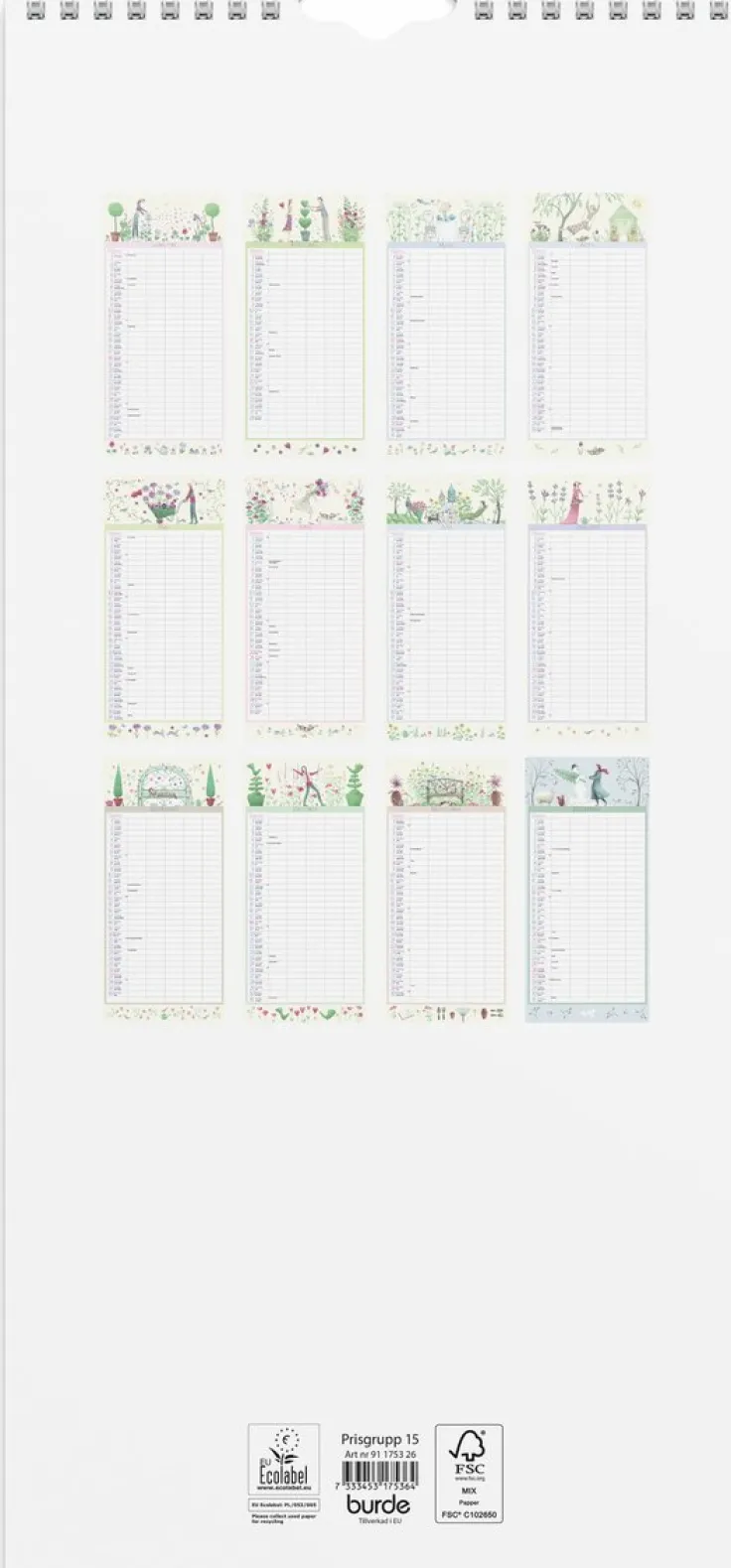 Familjekalender 2026 Magic Garden