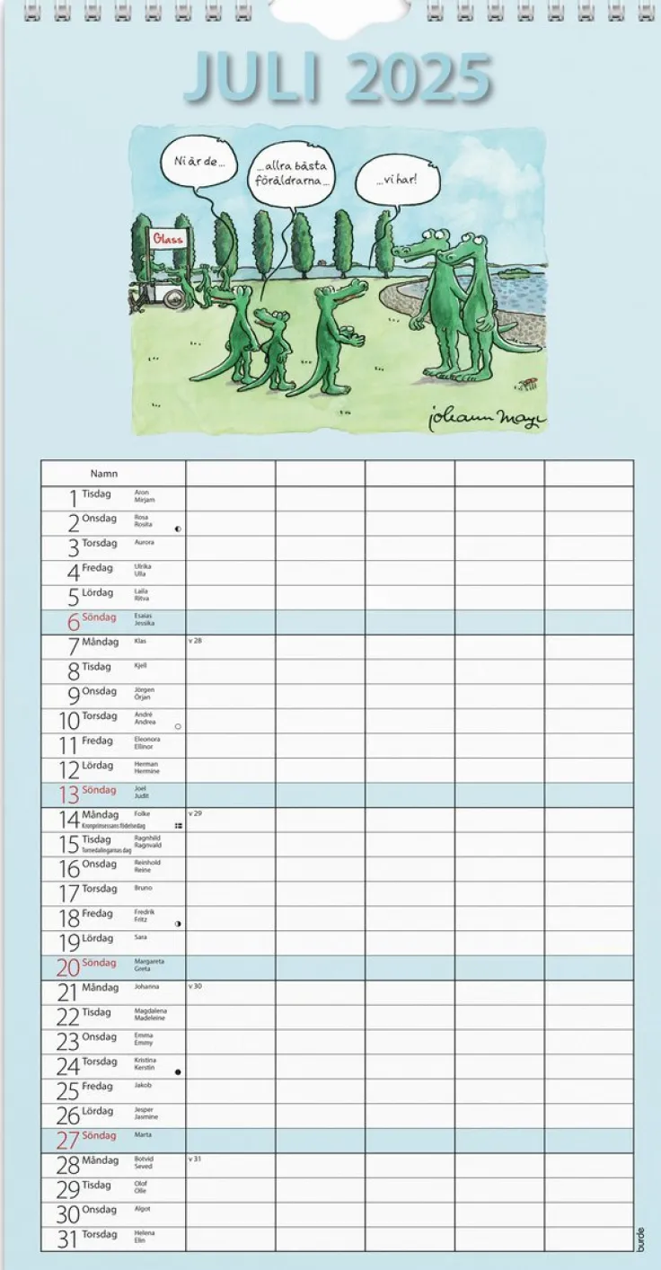 Familjekalender 2025 Rolig