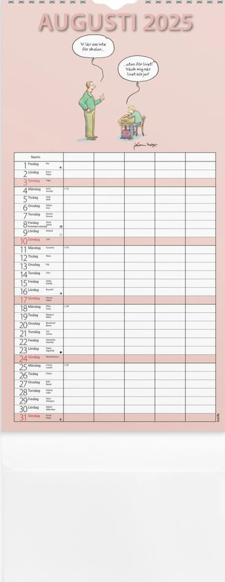 Familjekalender 2025 Rolig