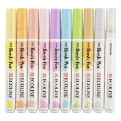 Fiberspetspenna Ecoline Brush Pen 10-pack pastell