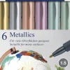 Fiberspetspenna Metallics 6-pack