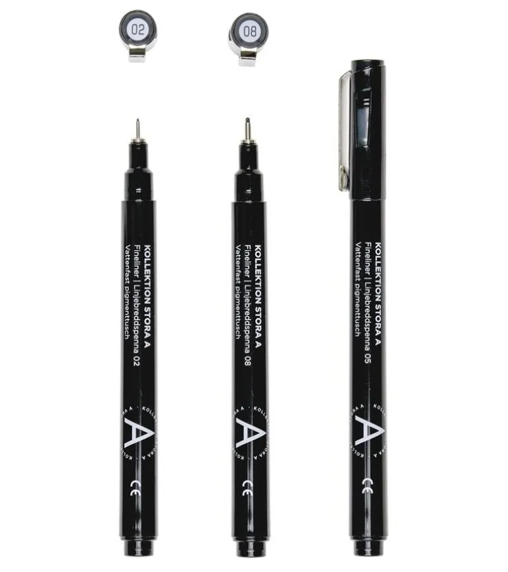 Fineliner 3-pack svart