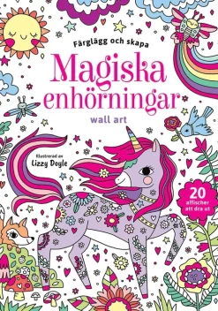 Färglägg och skapa : Magiska enhörningar : wall art