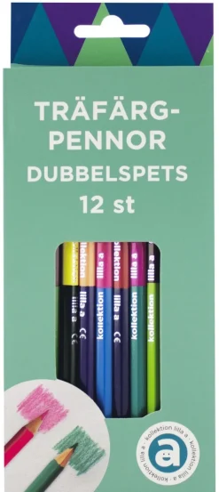 Färgpenna dubbelspets 12 färger