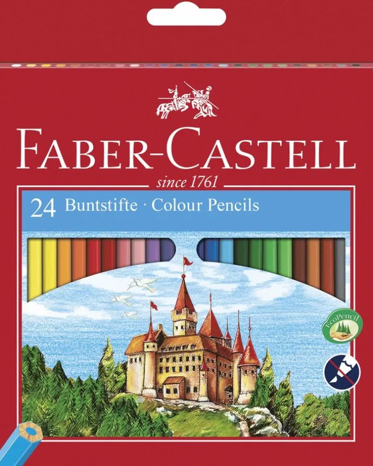 Färgpenna Ecopencil sexkantig 24 färger