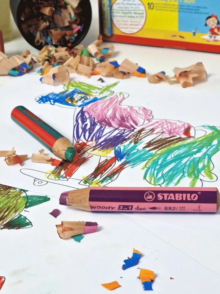 Färgpenna Stabilo Woody 3in1 duo 5-pack