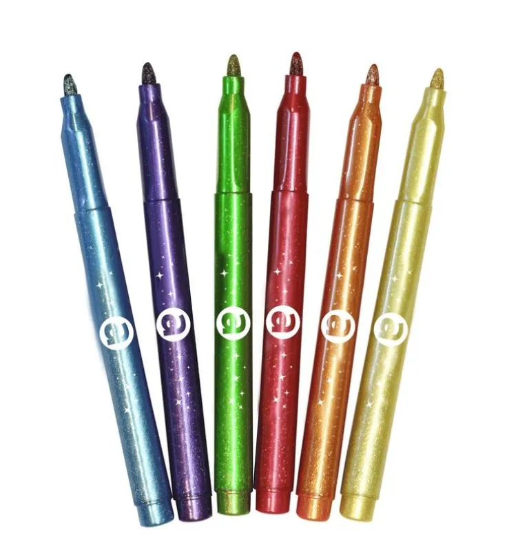 Glitterpenna 6 färger
