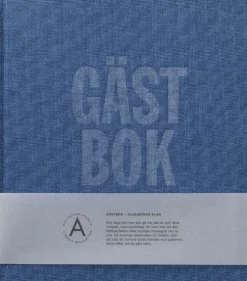 Gästbok 210x240mm textil blå