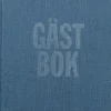 Gästbok 210x240mm textil blågrön