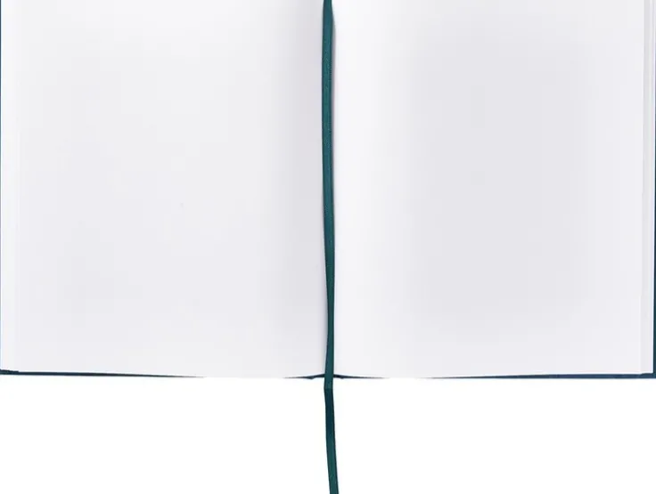 Gästbok 210x240mm textil blågrön