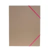 Gummibandsmapp A4 kartong rosa band natur