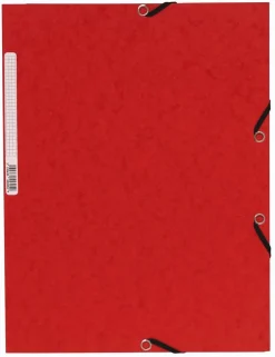 Gummibandsmapp A4 3-klaff kartong röd