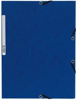 Gummibandsmapp A4 3-klaff kartong blå