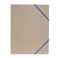 Gummibandsmapp A4 natur blått band