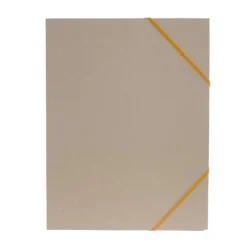 Gummibandsmapp A4 natur med orange band