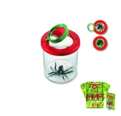 Insektsburk med förstoringsglas röd