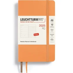 Kalender 2025 A6 Vecka/Sida note soft Apricot