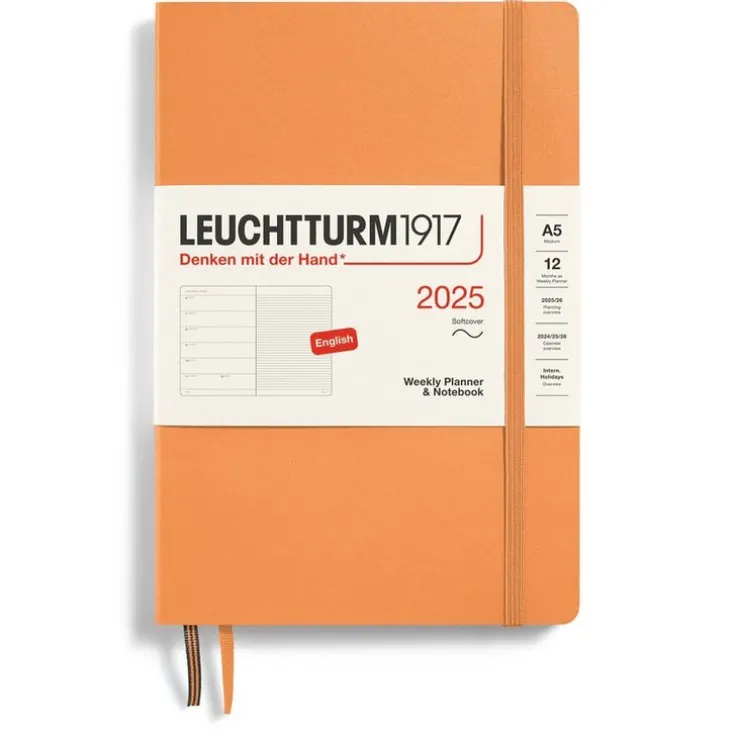 Kalender 2025 A5 Vecka/Sida notes soft Apricot