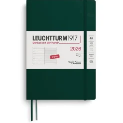Kalender 2026 A5 Weekly Planner & Notebook Soft Forest Green