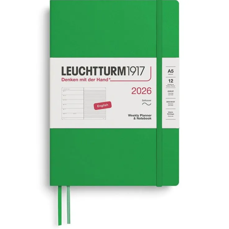 Kalender 2026 A5 Weekly Planner & Notebook Soft Spring Leaf