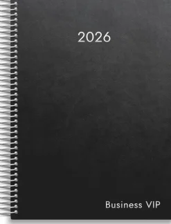 Kalender 2026 Business VIP svart konstläder