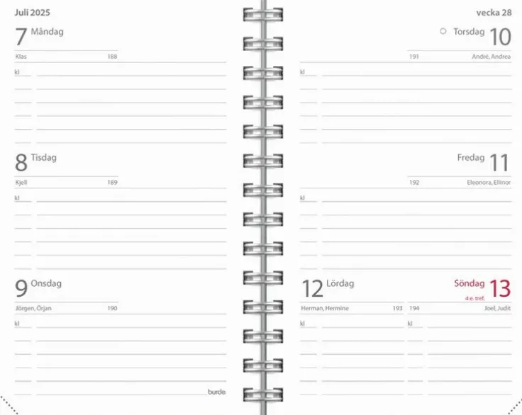 Kalender 2025-2026 Compact Textile grön