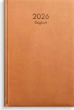 Kalender 2026 Dagbok cognac konstläder