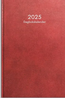 Kalender 2025 Dagbokskalender rött konstläder
