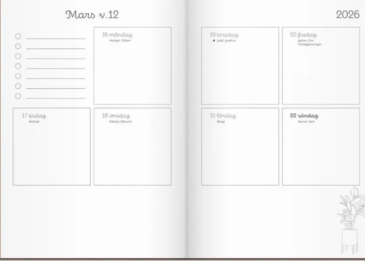 Kalender 2026 Doodle inbunden