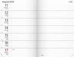 Kalender 2025 Fickagenda svart konstläder