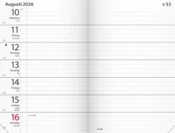 Kalender 2026 Fickagenda svart konstläder