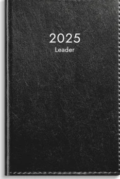 Kalender 2025 Leader svart konstläder inb