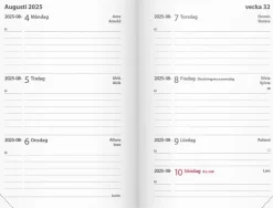 Kalender 2025 Leader svart konstläder inb