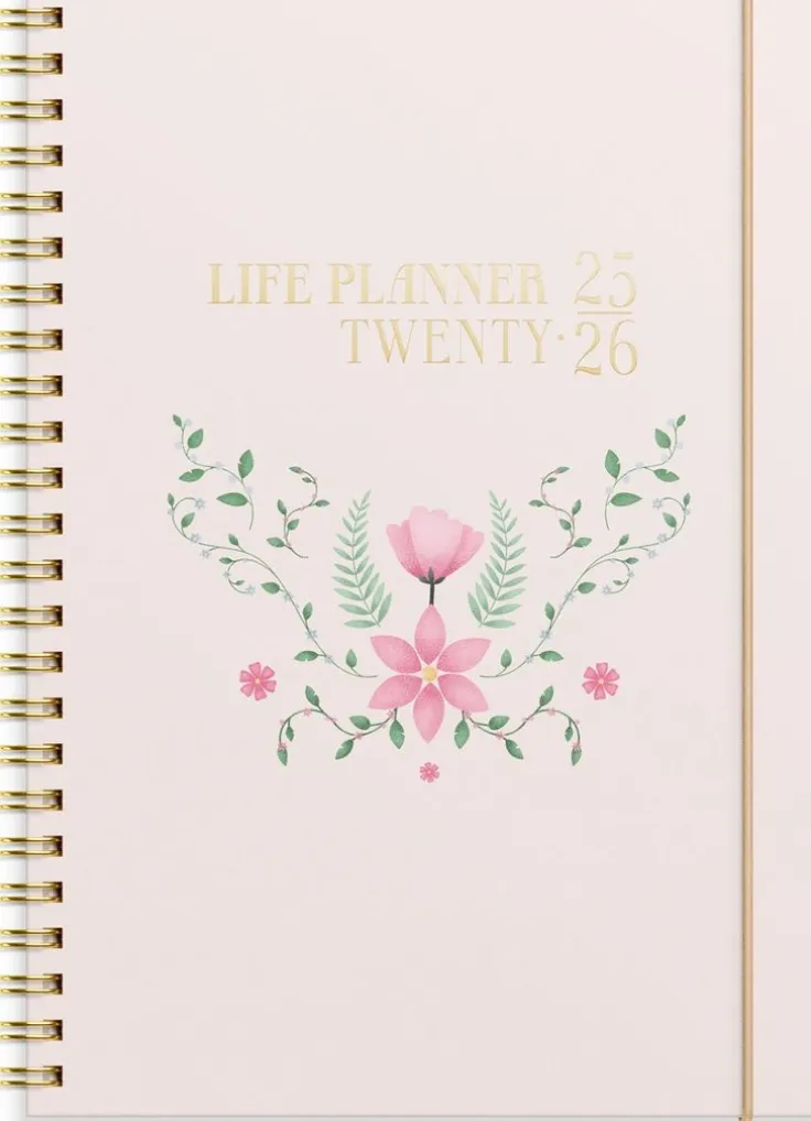 Kalender 2025-2026 Life Planner Pink Horisontell